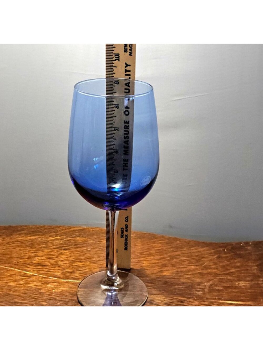Vina Blue Libbey Red Wine Goblet 9" blown glass 17oz stylish romantic - Picture 3 of 4